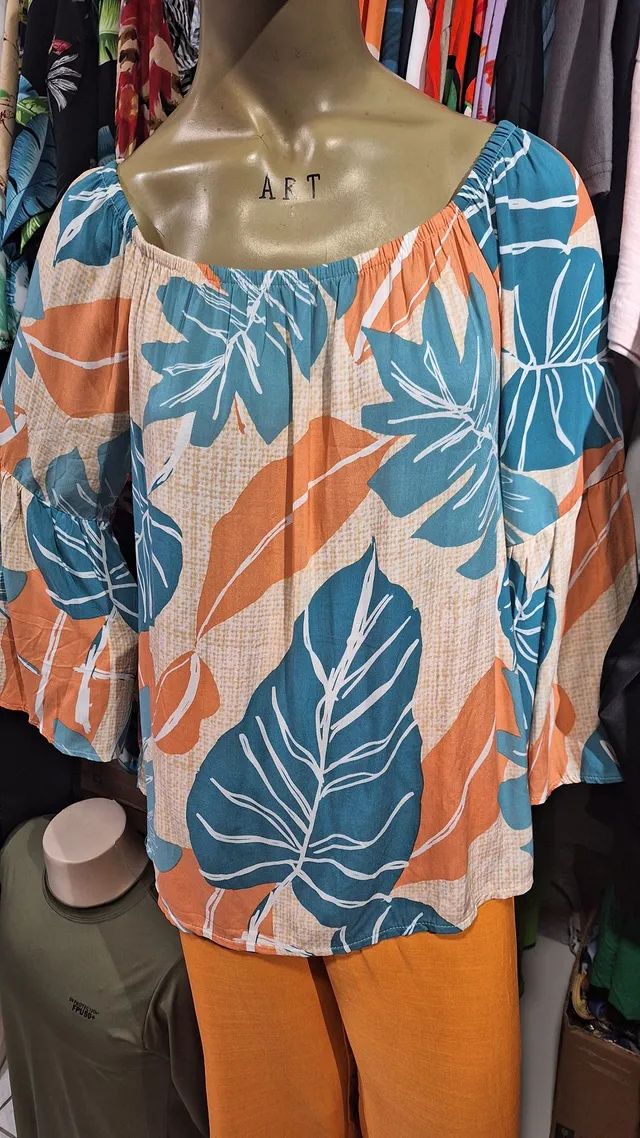 Blusa ciganinha estampada 