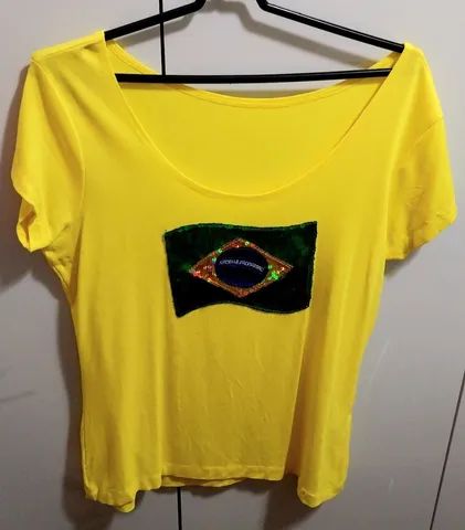 Baby look Brasil Copa do Mundo GG - Nova