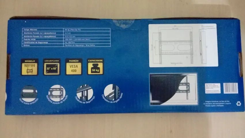 Suporte Fixo De Parede Para Tv De 32 a 55 Polegadas Até 50 Kg - Cor Preta N01v4 ELG - Foto 3
