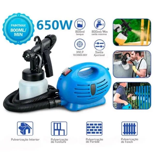Kit compressor com pistola pulverizadora de pintura 650w