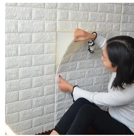 Adesivos de Parede 3D imitação de tijolo autoadesivo a prova d'água