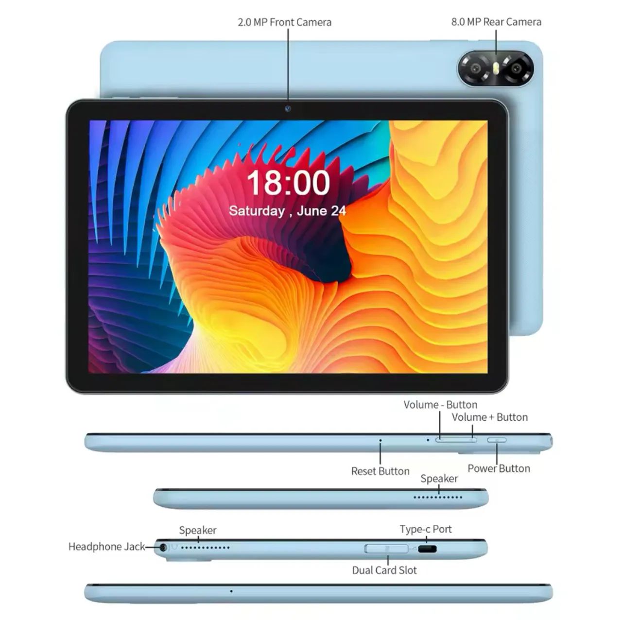 Tablet PC PRITOM TOUTCH 10 plus, 10.1 polegadas, 8(4+4) RAM, 64gb, tipo C - Foto 3