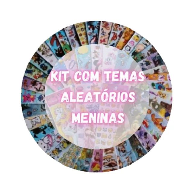 50 cartelas adesivo sticker etiquetas temas menina aleatórias 