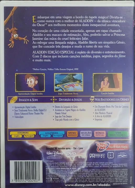 Aladdin Edição Especial 2 Discos - DVD - Foto 2