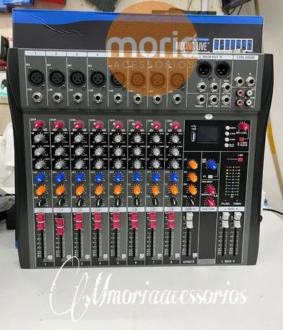 Mesa Som Profissional 8 Canais Console Misturador Usb Efeito