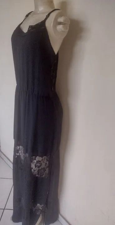 Vestido Longo Preto com Renda - Foto 3