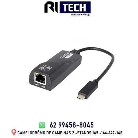 Adaptador Usb Tipo C 3.1 Para Rede Rj45 10/100 Internet