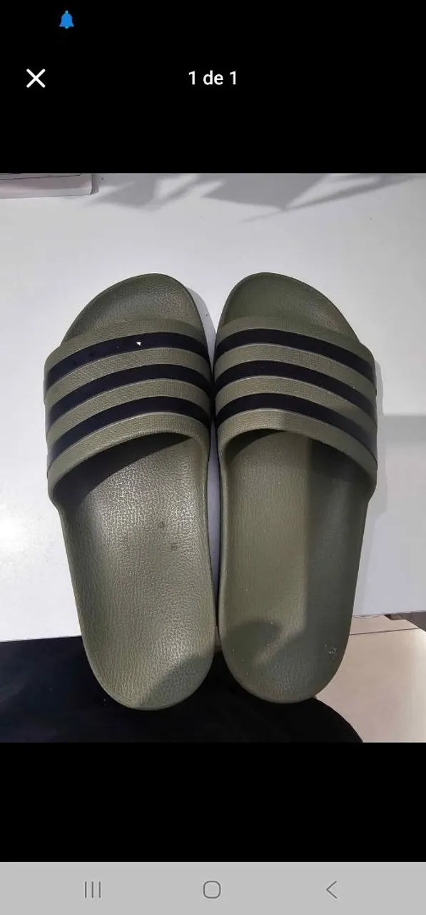 chinelo Adidas original R$80,00 / chuteira Nike original R$130,00/ tênis Adidas branco 450