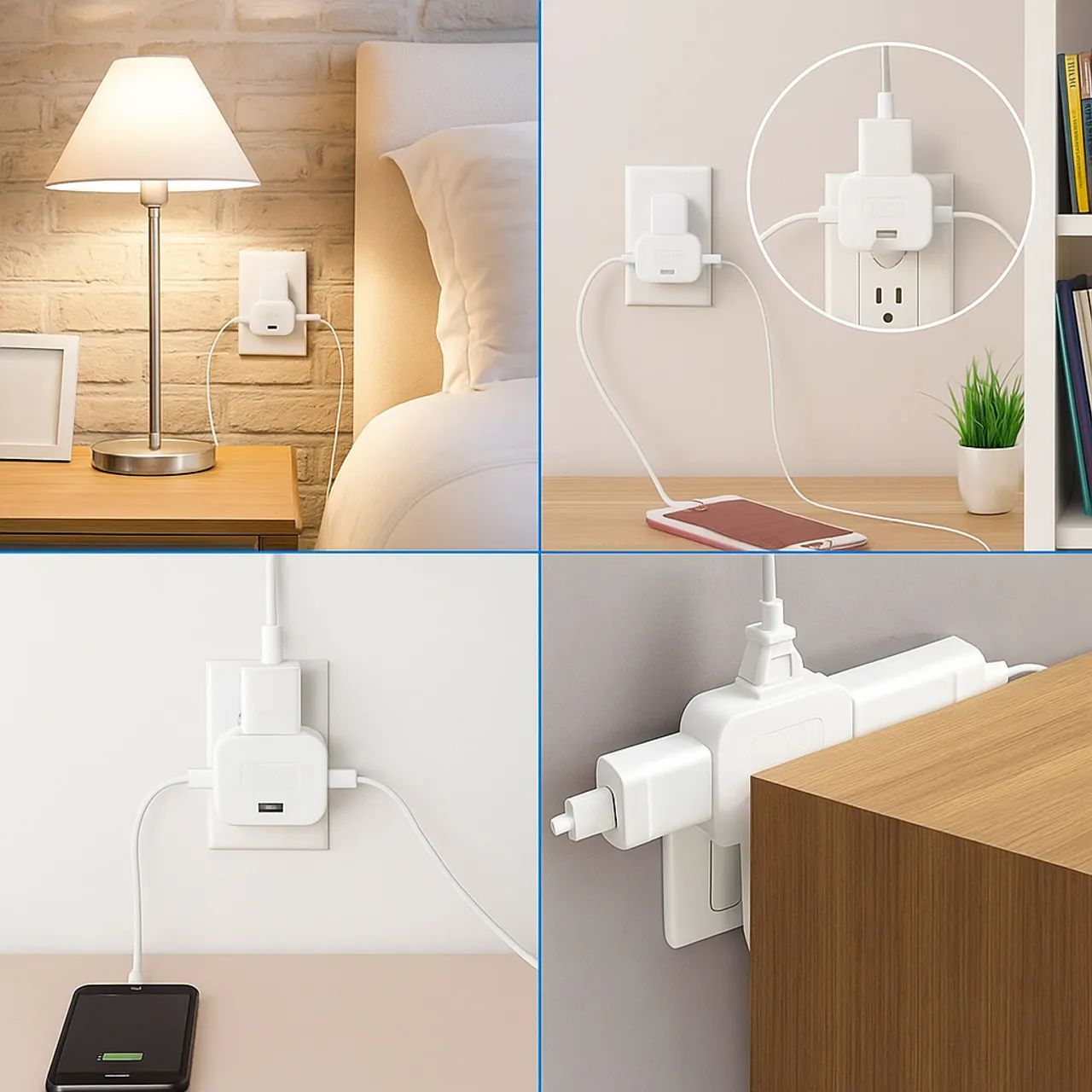 Adaptadores De Tomadas Tipo C Dobrável Em T Universal Usb  - Foto 2