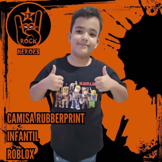 Camisa Rubberprint Infantil Roblox 100% Algodão Estampa DTF Alta Resolução Manga Curta - Foto 4