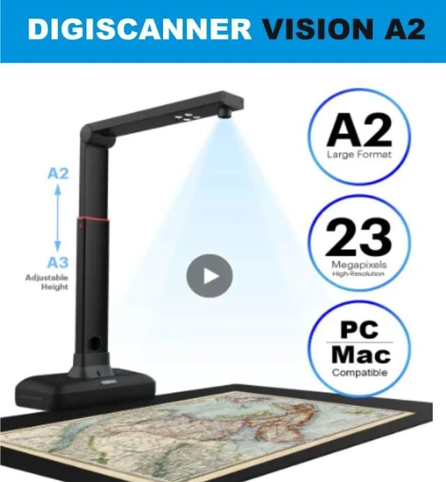 Scanner Planetário para Digitalizar livros DIGISCANNER VISION A2