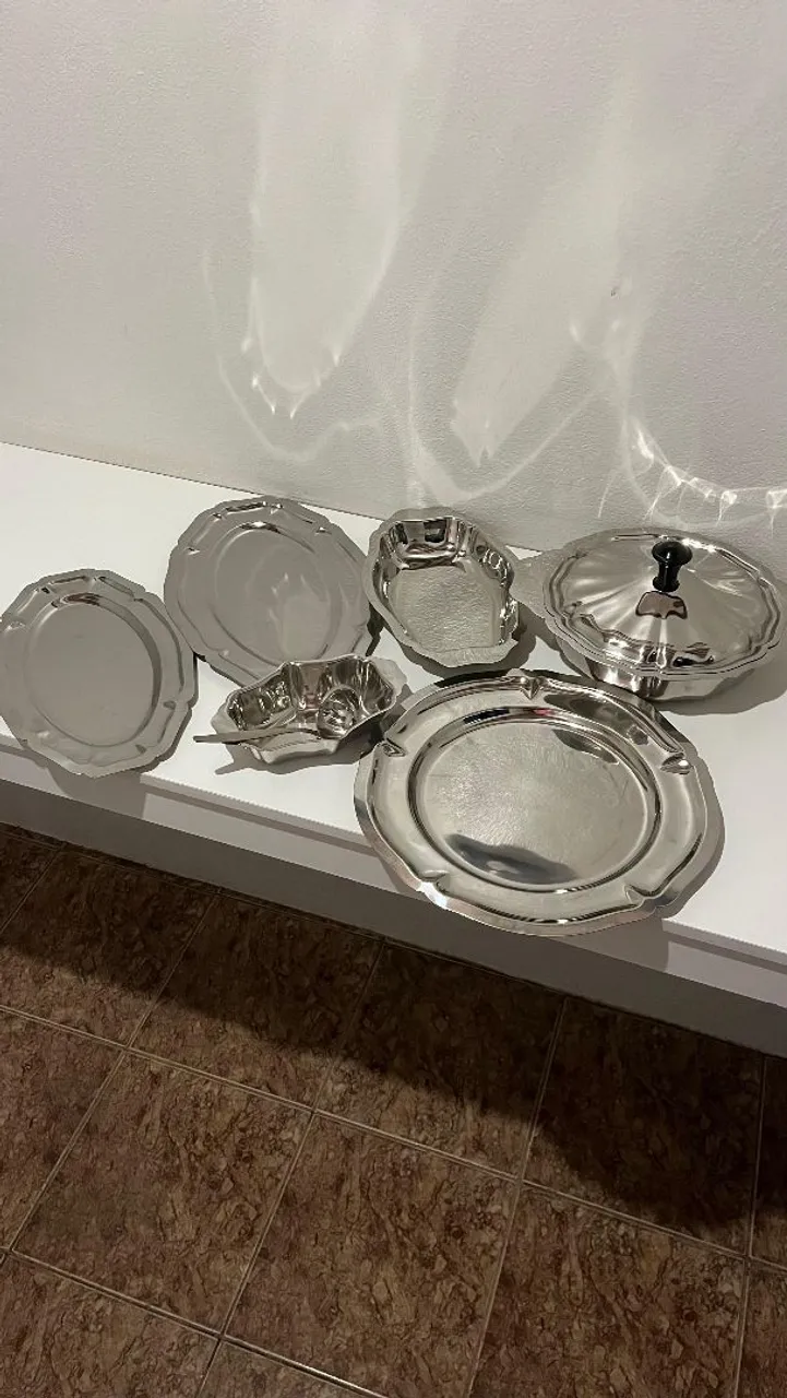 Conjunto de utensílios para servir em aço inoxidável