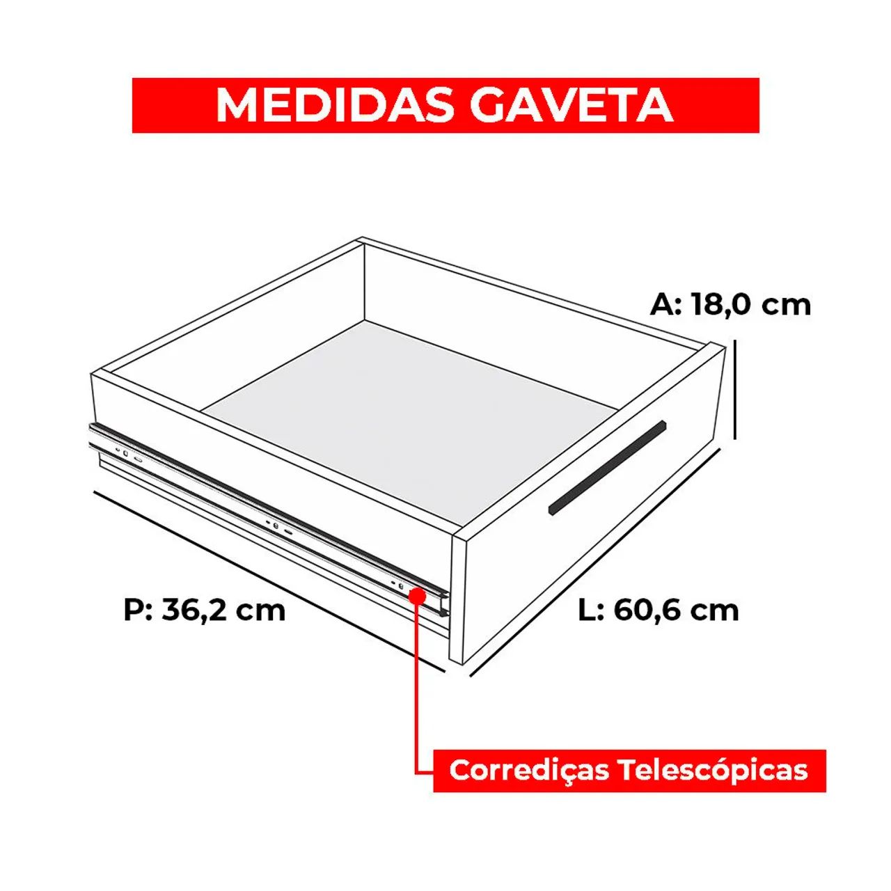 Cômoda Isabela 100% MDF 8 gavetas - Foto 3