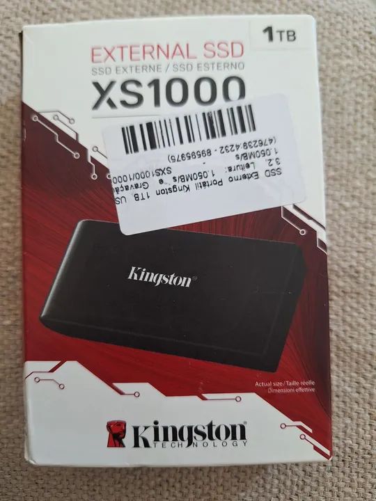 A retirar no local, SSD Externo Kingston XS1000 1TB - Novo