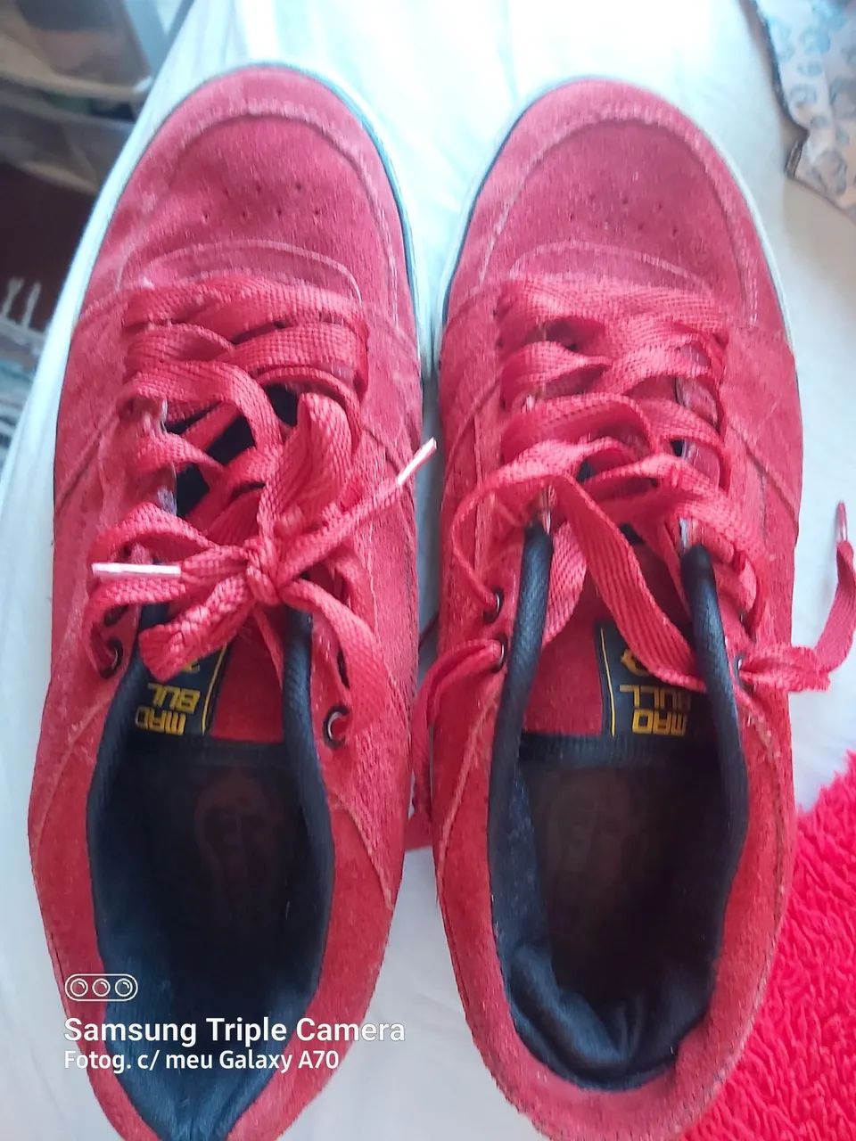 Tênis Mad Bull camurça vermelho 44