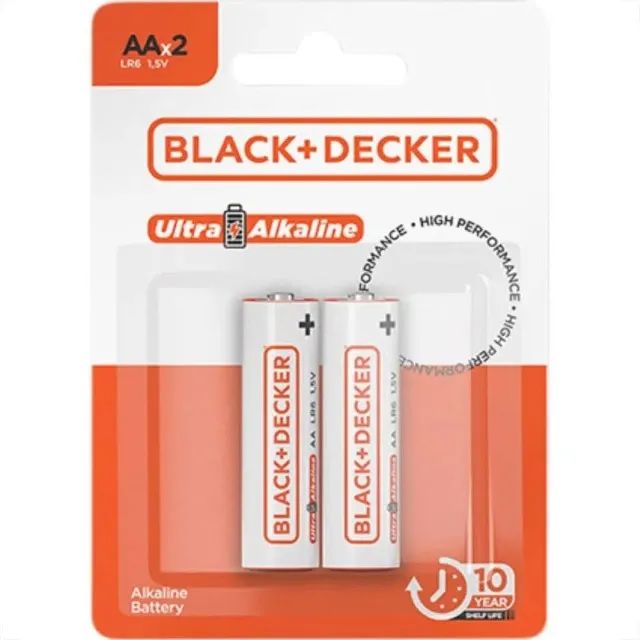 Pilha Alcalina B_D Peq AA2 C/2 - BLACK & DECKER