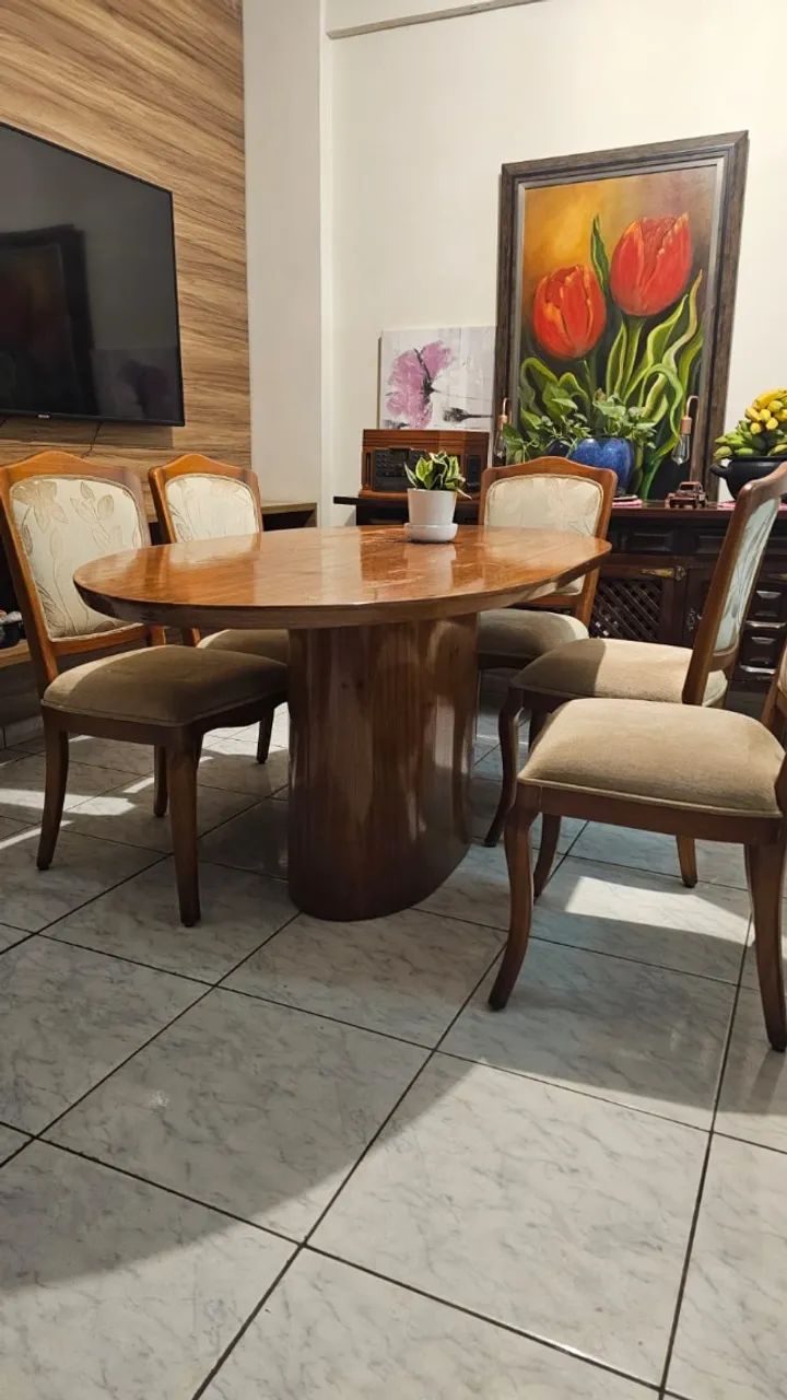Mesa de Jantar Oval 6 lugares  - Foto 4
