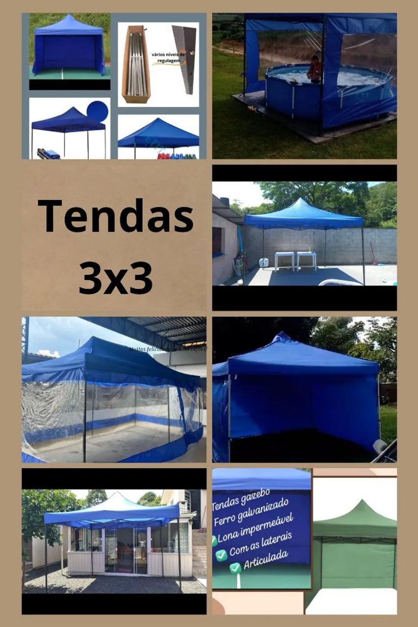  Gazebo tendas 3x3 ferro galvanizado  - Foto 2