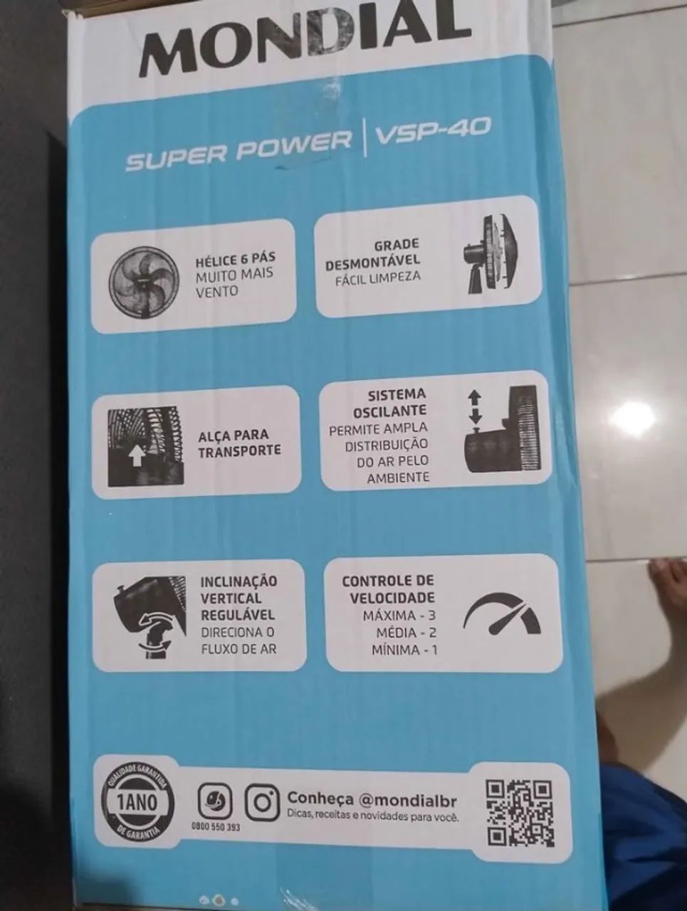 Ventilador de coluna mondial novo, na caixa! - Foto 4