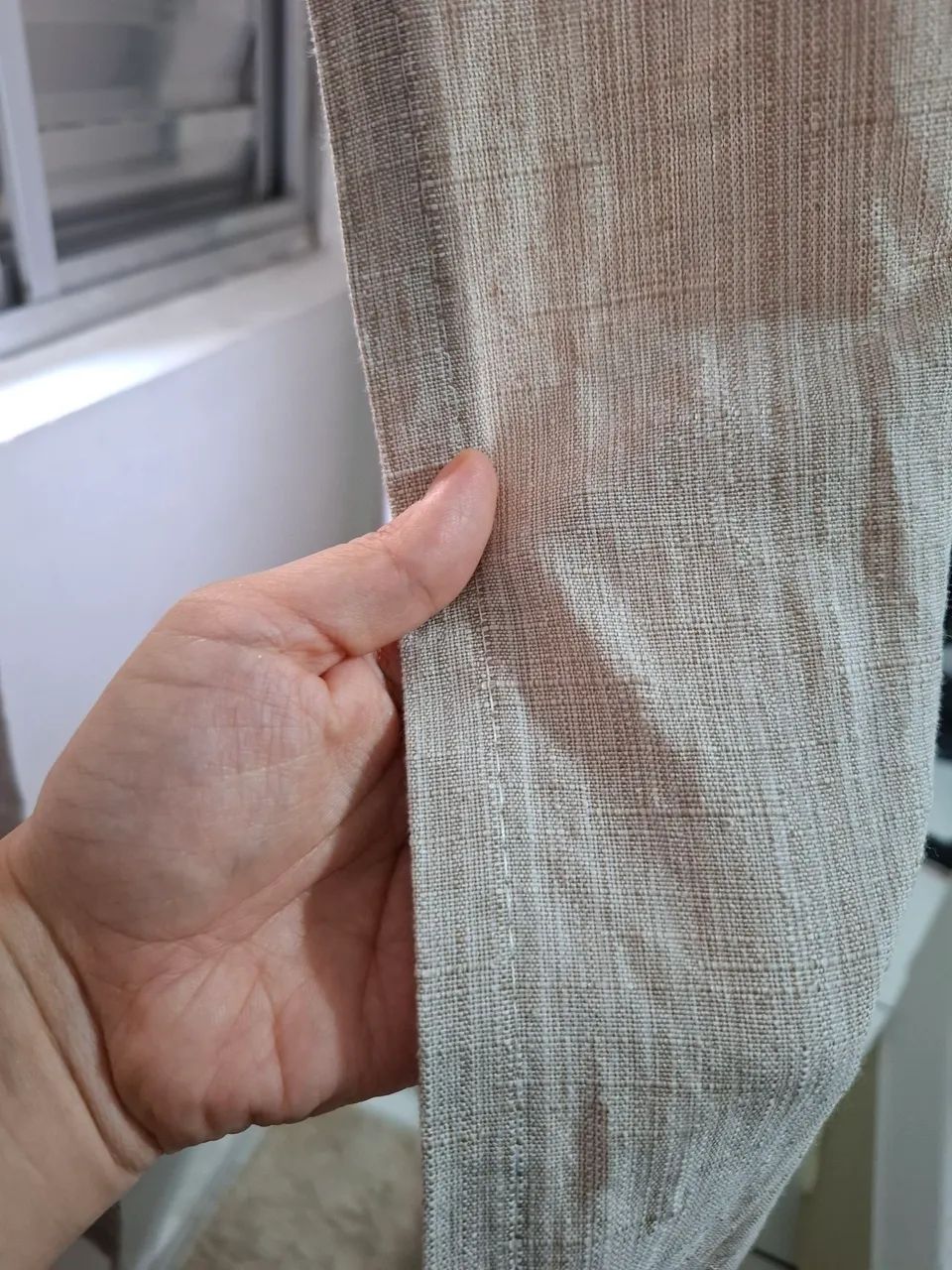 Cortinas em linho bege para sala - Foto 2