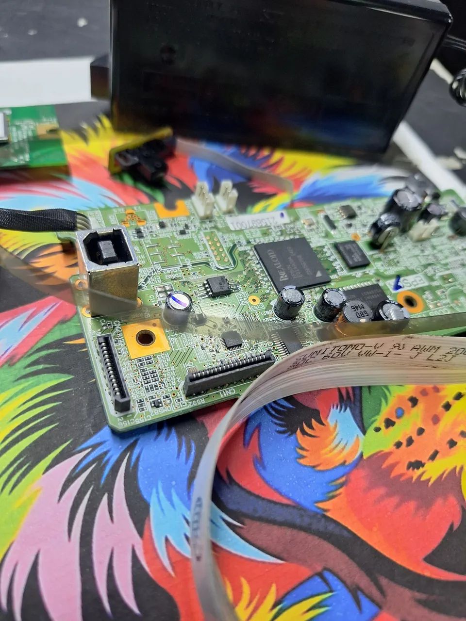 Placa lógica epson L355 incluso fonte, flat, fita ecolder e sensor - Foto 2