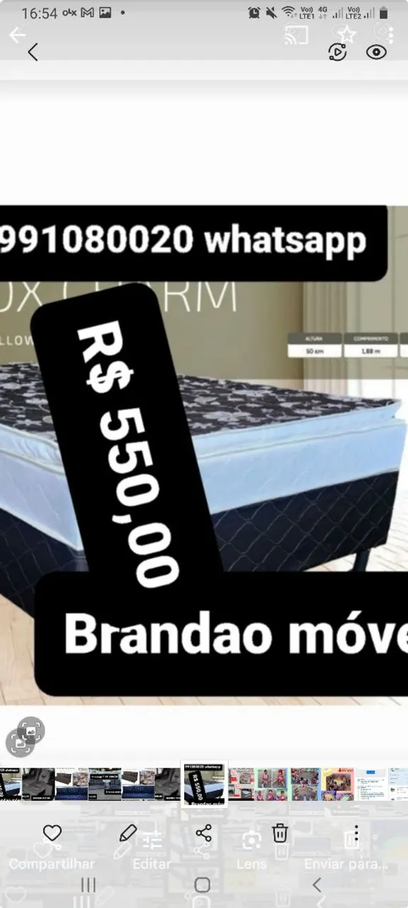 Cama Box Casal - R$ 550,00 essa tem dois colchões em cima