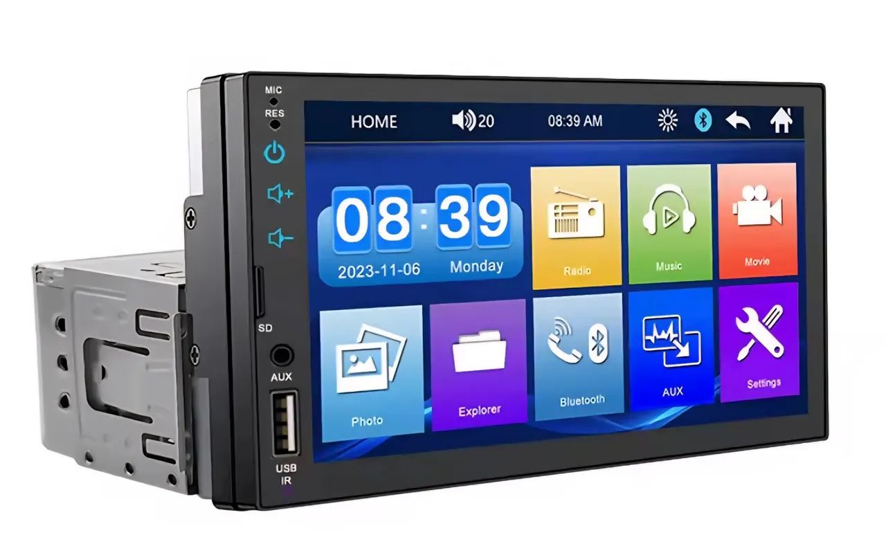 MP5 Player de 7" Mirron Link, Bluetooth. 1 Din.