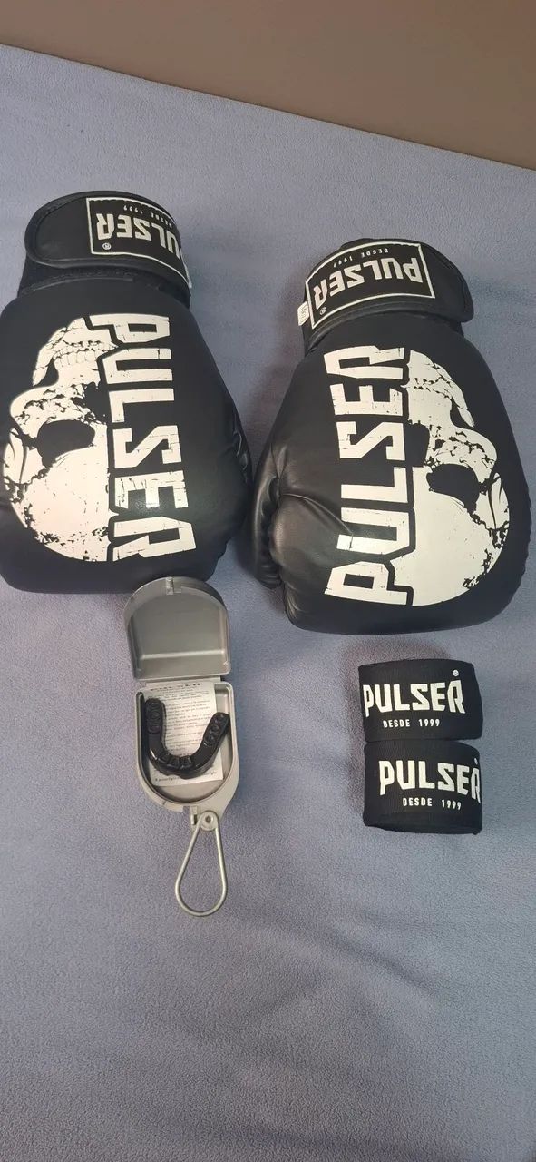 Luva de Box 16oz + Bandagem + Protetor Bucal