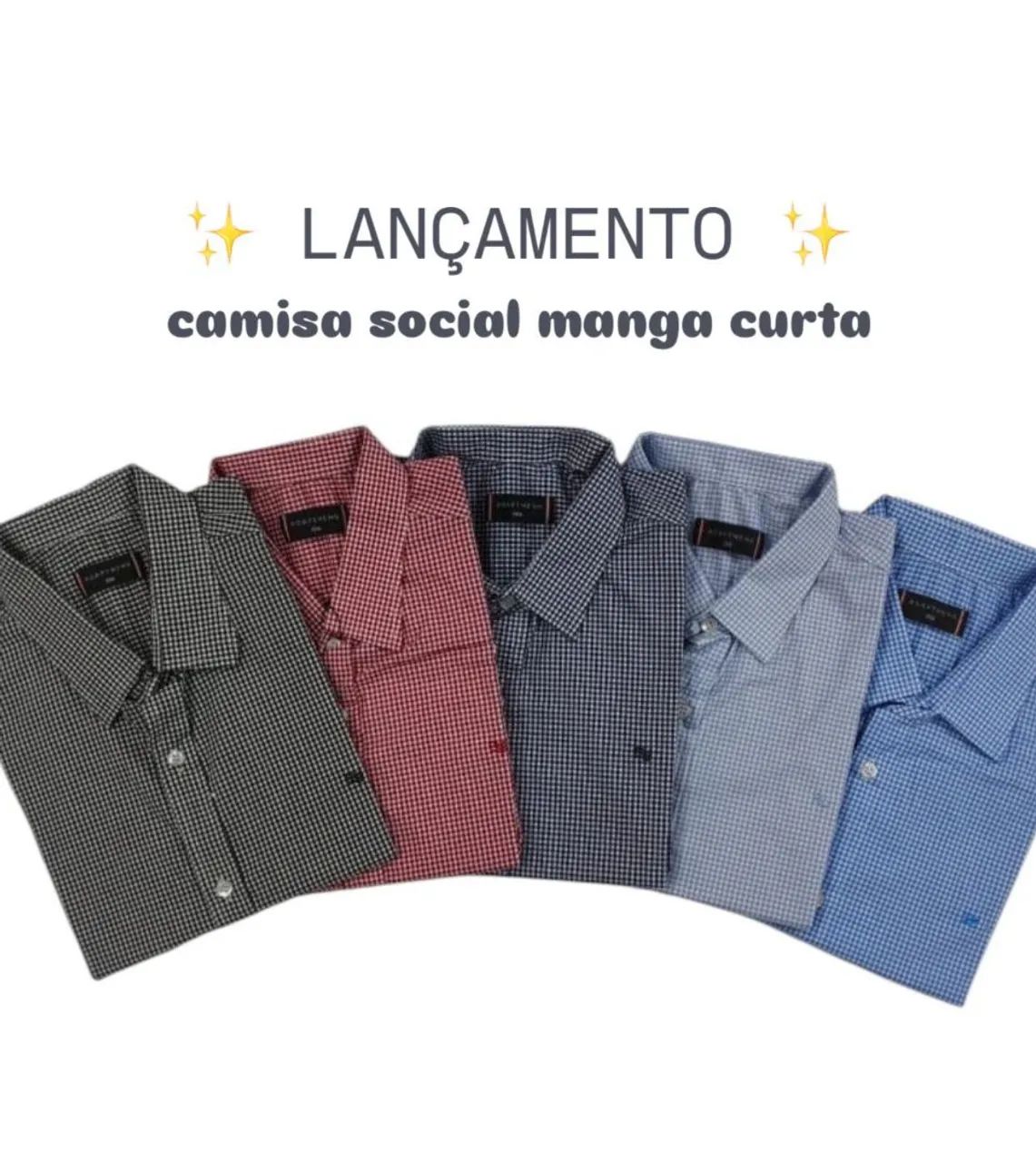 Camisa Social Manga Curta  - Fio 50