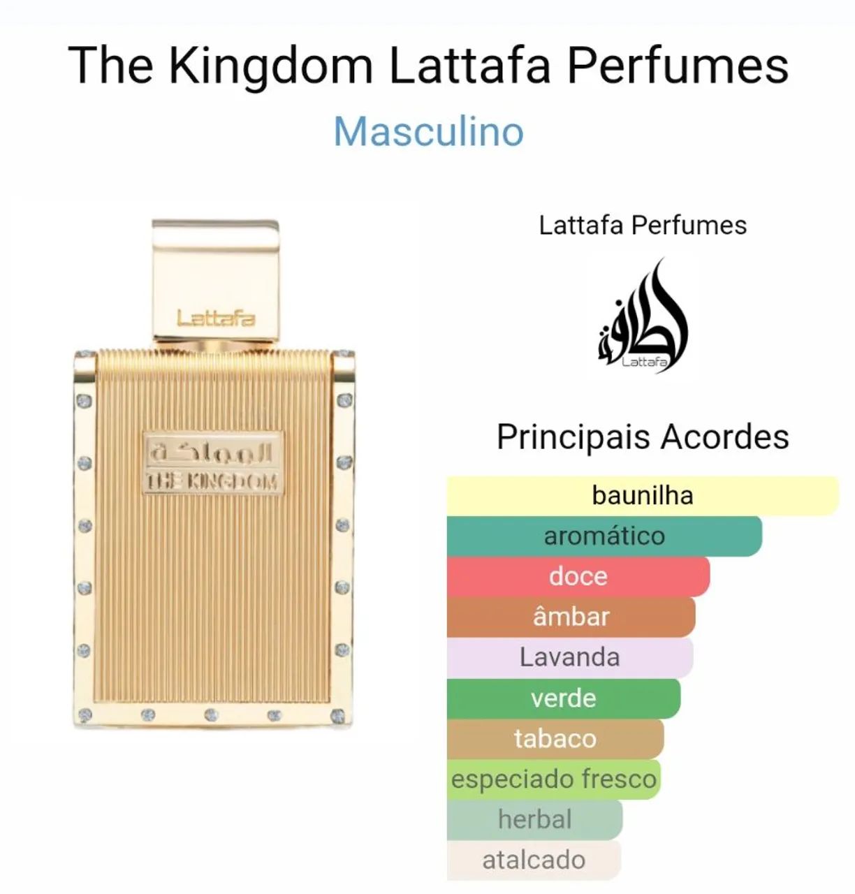 Perfume Árabe The Kingdom - Lattafa - Masculino - Original  - Foto 3