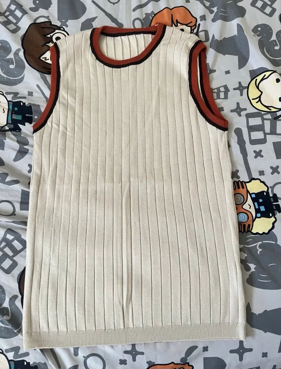 Blusa de malha bege estilo colete - M