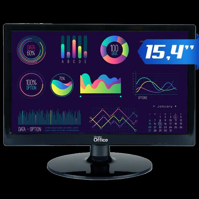 [Novo] Monitor Dr. Office, 15.4 Pol, HD, 75Hz, HDMI/VGA. Últimas Unidades!