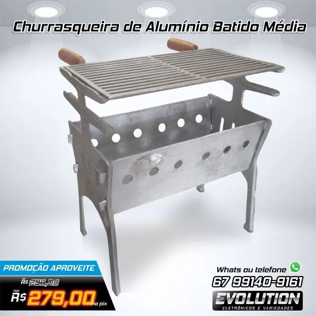 Churrasqueira Aluminio Fundido Média Desmontavel Aproveite