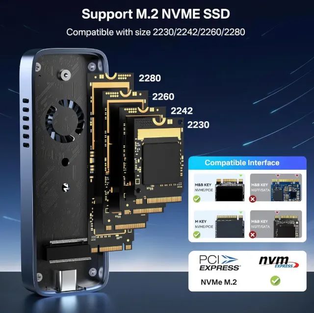 Case Ssd Nvme M.2 Tipo-c 10gbps Ultra-rápido com Cooler Acasis  - Foto 5