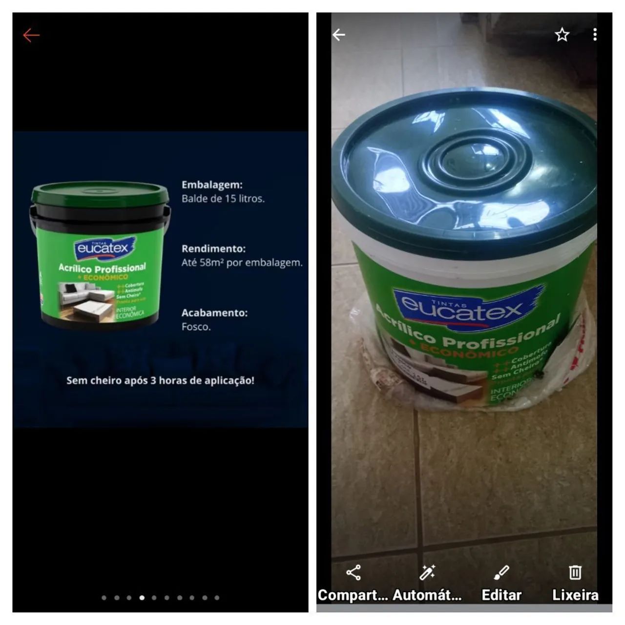 Tinta Eucatex 15l cor areia  - Foto 4