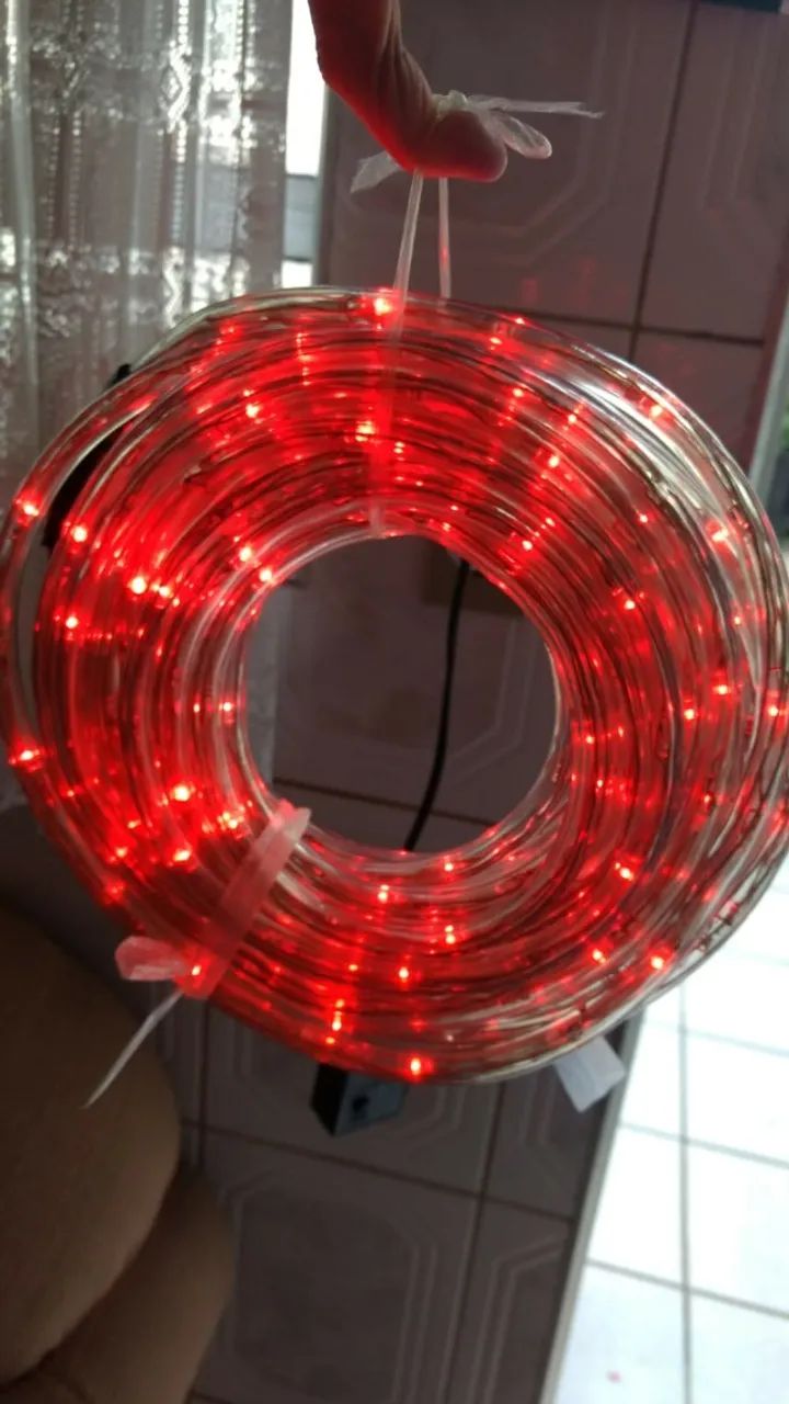 luz de natal vermelha 10m