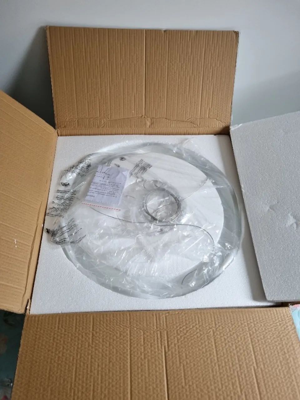 Luminária Pendente Branca Ondulada Circular 50w 50cm 3000k - Foto 3