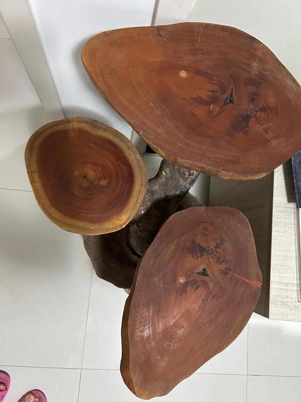 Dois moveis rústicos em troncos