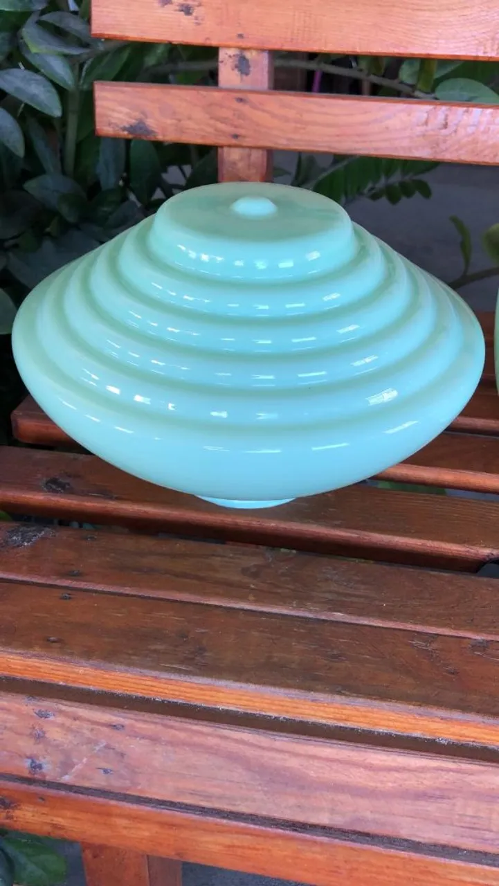 Cúpula de Vidro Verde para Lustre