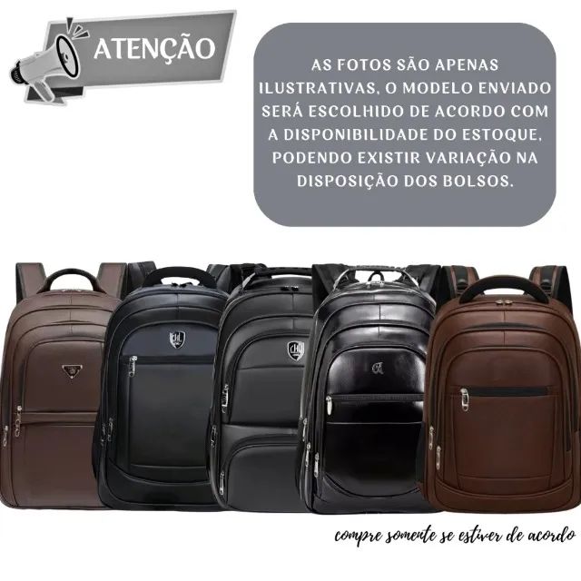 Mochila Masculina Couro Resistente Impermeável Reforçada - Foto 6