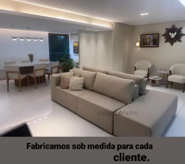 Sofá em módulos. O modelo, tamanho e cor vc que escolhe. Fabricamos sob medida pra você.