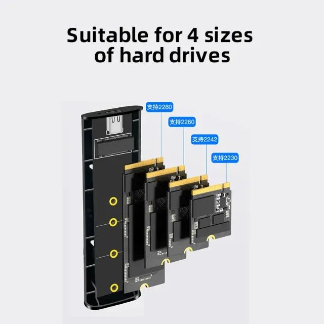 Case M.2, USB Tipo C 3.2 De Protocolo Duplo Para SSD NVMe / SATA, Gen 2, 10Gbps - Foto 2