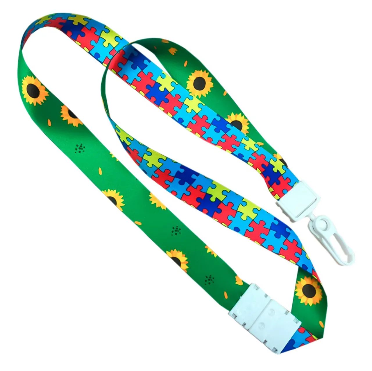 01 Cordão Autismo/autista Girassol Com Trava De Segurança. - Foto 4