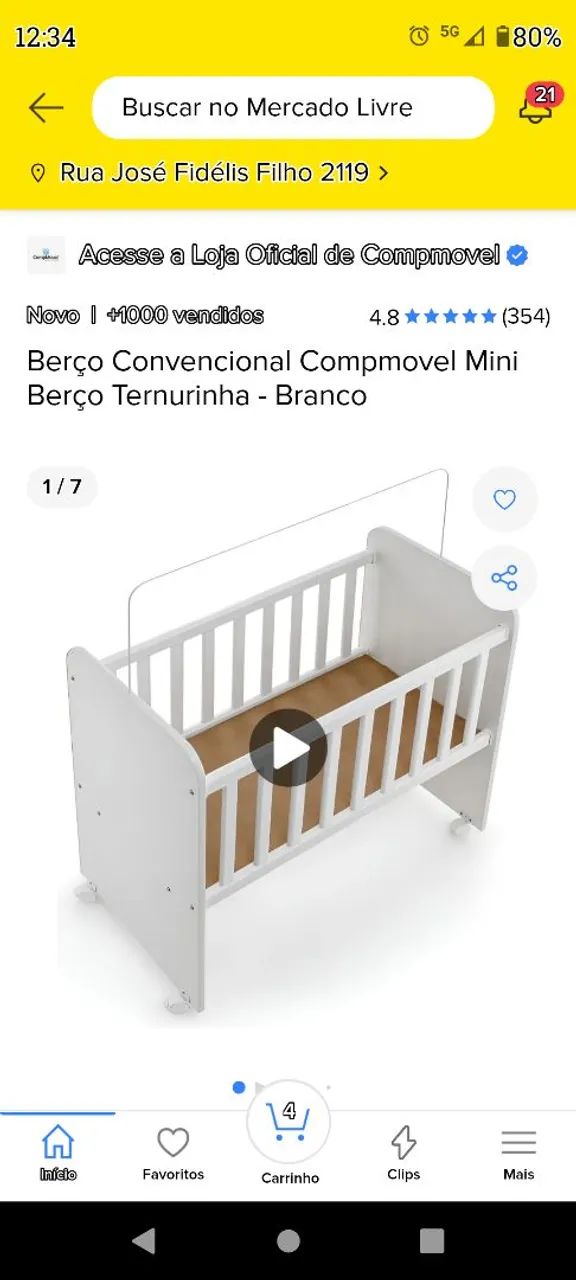 Mini Berço completo com colchão - Foto 6