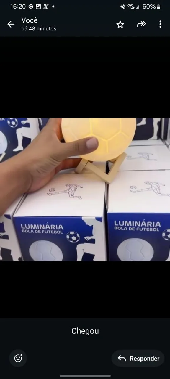 Luminária Bola de Futebol 3D