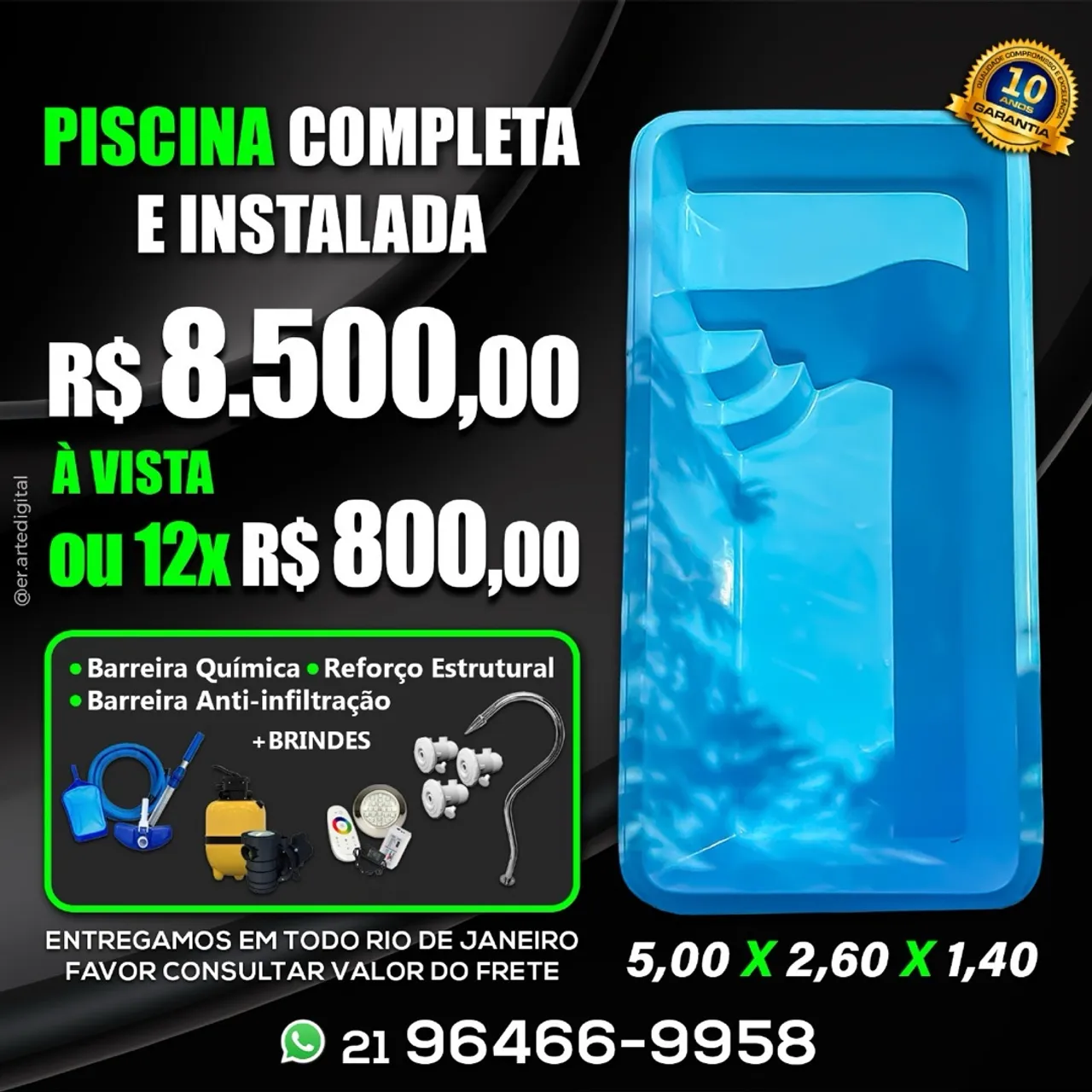 Piscina 5x2.6x1.40