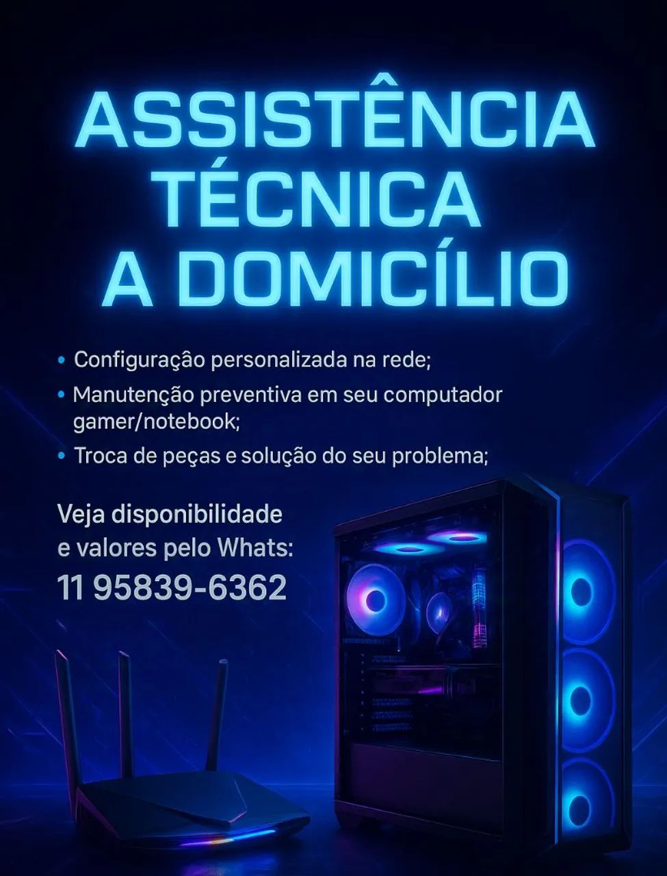 Técnico em informática a domicílio/remoto