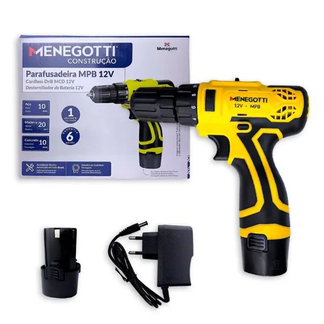 Parafusadeira Bateria 12V MPB-12 Bivolt 60hz Menegotti - Foto 4
