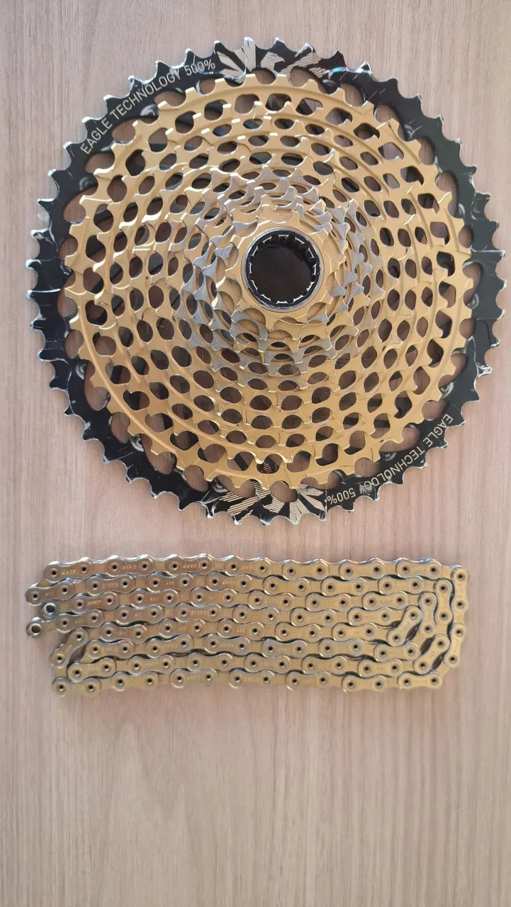 Cassete + Corrente 12v Sram XX1 Gold