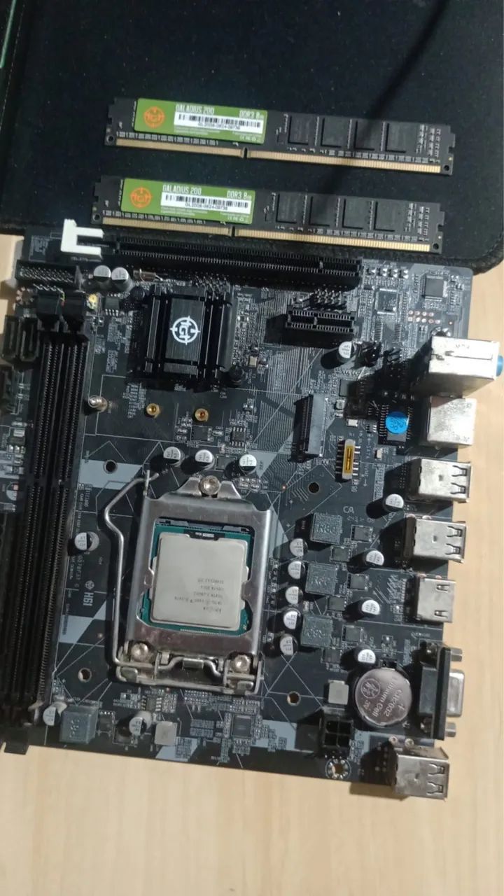 Kit placa mãe + processador + memórias ram 